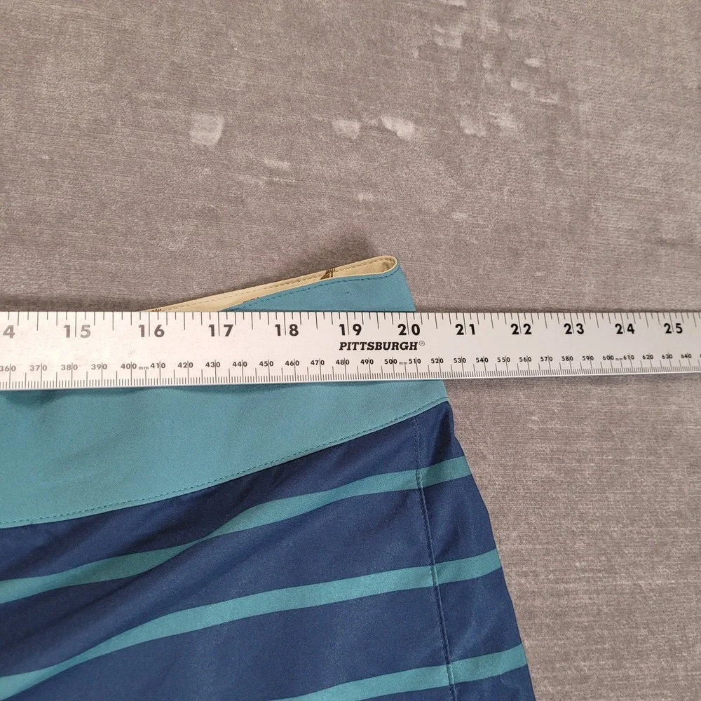 Patagonia Board Shorts Men's Size 38 Blue Teal Stripe Swim‎ Trunks Pockets